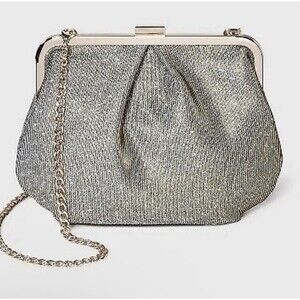 A New Day rose gold/silver Frame Clutch Crossbody Formal Handbag Chain Strap